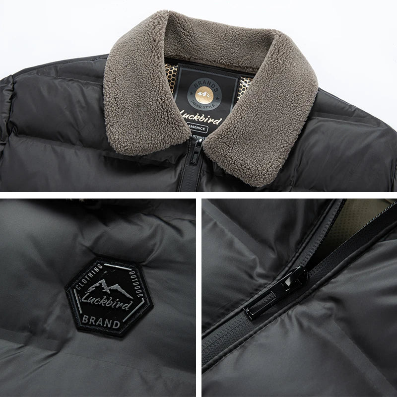 Big Collar 2026 New Winter Parkas Men Thicken Casual Outwear Slim Fit Outwear Waterproof Warm Stand Collar Outwear Coat