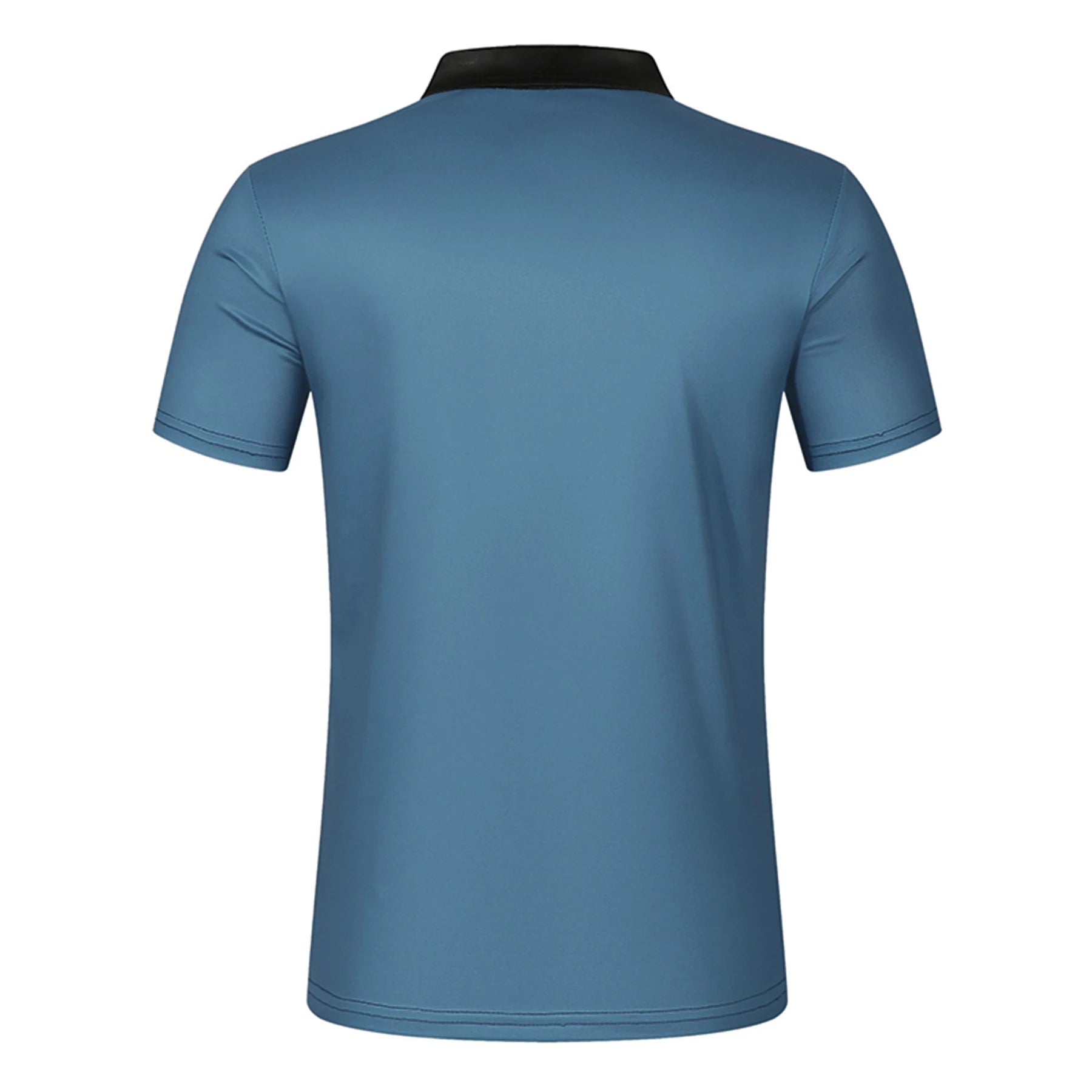 Summer Men Clothes Short Sleeve Spell Color Zipper Polo Shirt Men Casual Lapel Golf Polo Shirt Elasticity Comfortable Tops