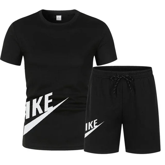 2025 Summer Sports Men's Suit Running 3d Printed Top Casual T-shirt + Shorts 2-piece Jogging Breathable Quick-drying Clothing