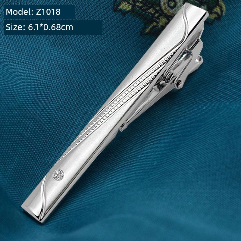 Tie Clip Male Minimalist Silver Fashion Formal Wear All-Match Tie Clip Sub Neckline Clip Laser Sculpture Laser Company Logo