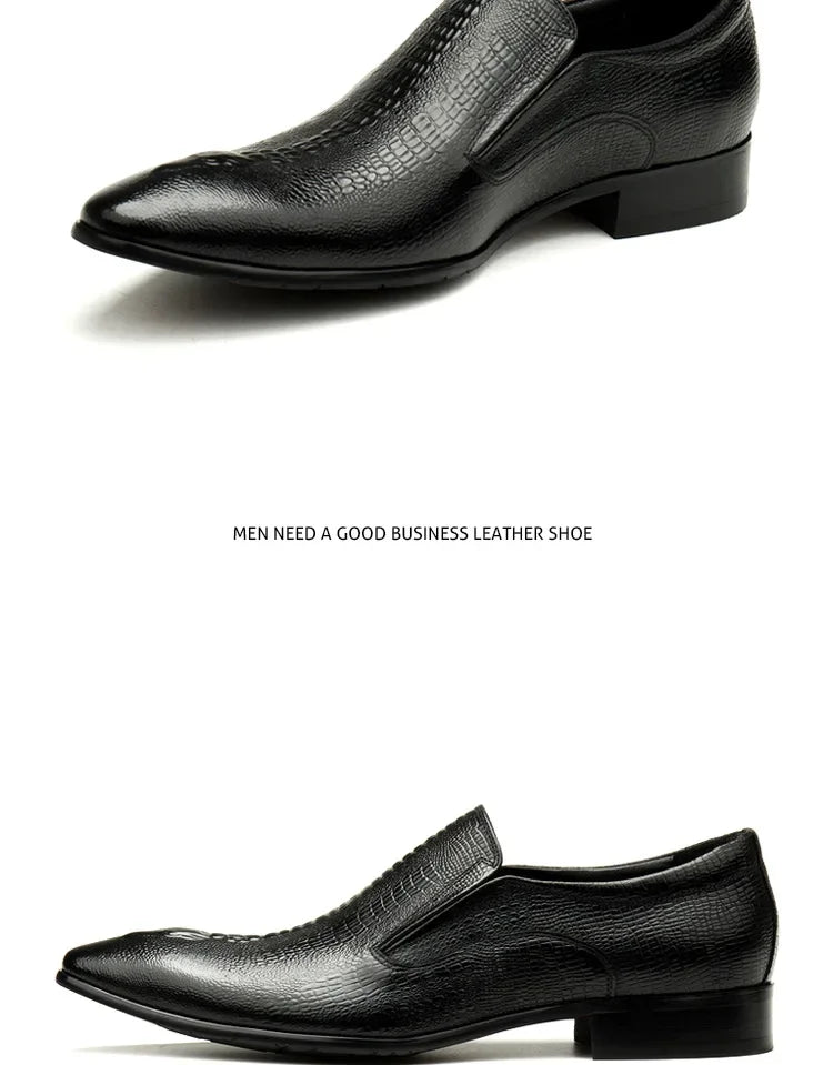 Men's Handmade Crocodile Pattern Oxford Shoes – Black & Blue Formal Loafers