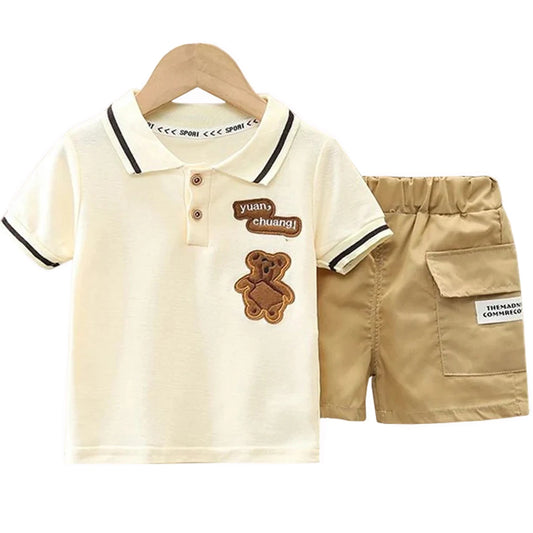 Baby Boy Clothes Set T-shirt+Shorts Kids Boy Summer Clothing Set Cute Cartoon Baby Boy Outfit Set Infant Toddler Tee Shirt Pants