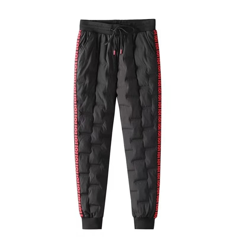 Men's down Pants Thiened Winter Outerwear Warm Long Trousers Du down Cold Resistance Cotton Pants Leisure Casual Sports