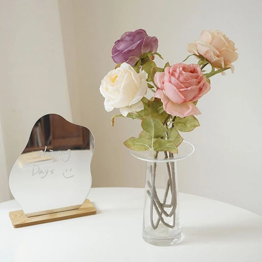 Artificialflower Caramel Rose High Quality Garden Courtyard Wedding Bride Bouquet Wreath Home Table Vase Festival Diy Gift Decor
