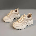 Women Sneakers Leather Height-Increasing Shoes Fashion Lace-up Casual Shoe Outdoor Vulcanized Shoe Designer Platform Women Shoes