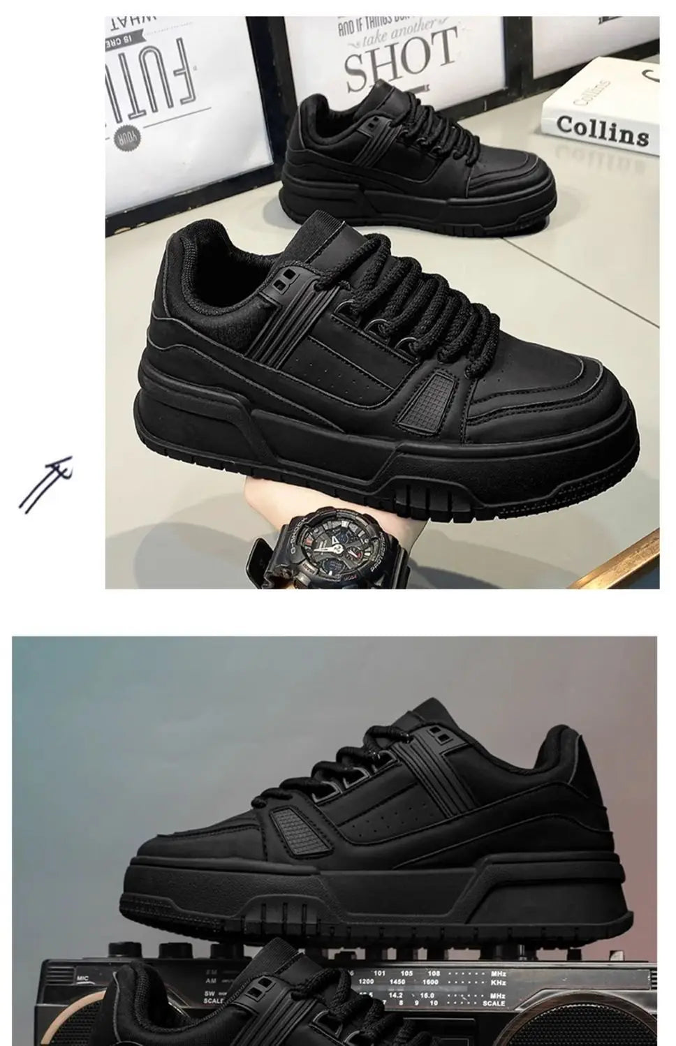 2025 New Fashion Trend Casual Shoes for Men pu Breathable Versatile Sports Shoes Low Top Comfortable Outdoor Board Shoes