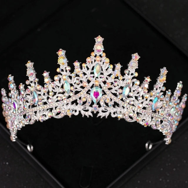Baroque Crystal Tiaras And Crowns For Women Bride Rhinestone Prom Diadem Bridal Wedding Hair Accessories Jewelry Crown Tiara