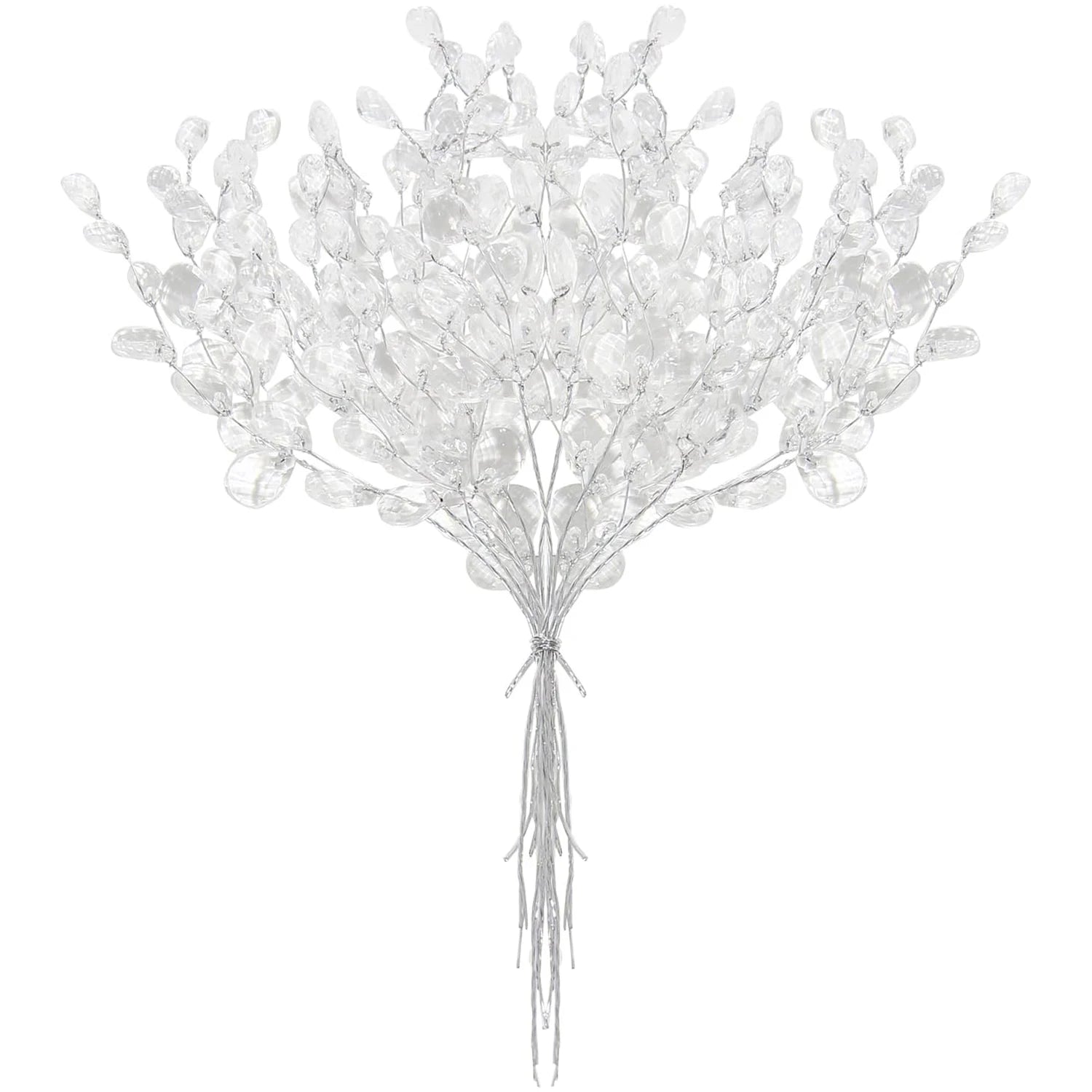 30/50pcs Artificial White Crystal Acrylic Water Droplet Handmade Wedding Bridal Bouquets Wreath Table DIY Gift Decor Accessories