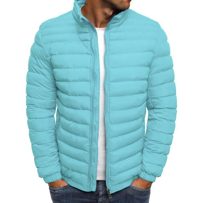2025 Winter New Thick Men Warm Casual Men's Outwear Coats Solid Stand Collar Male Windbreak Padded Jacket