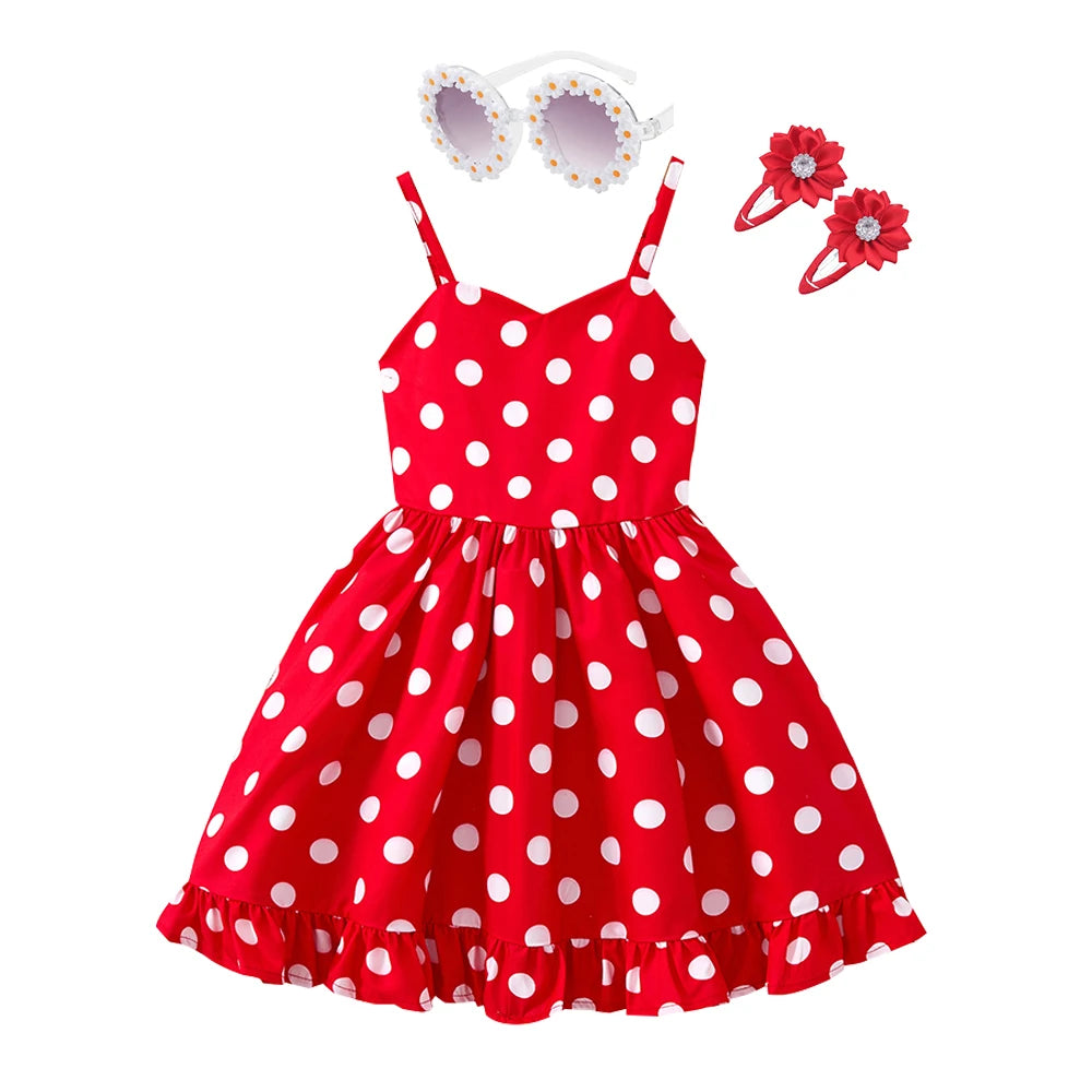 Sweet Girl Summer Full Printed Dress Daily Casual Vacation Beach Clothing 2-10Y Children Outfits Fashion Style Birthday Dress