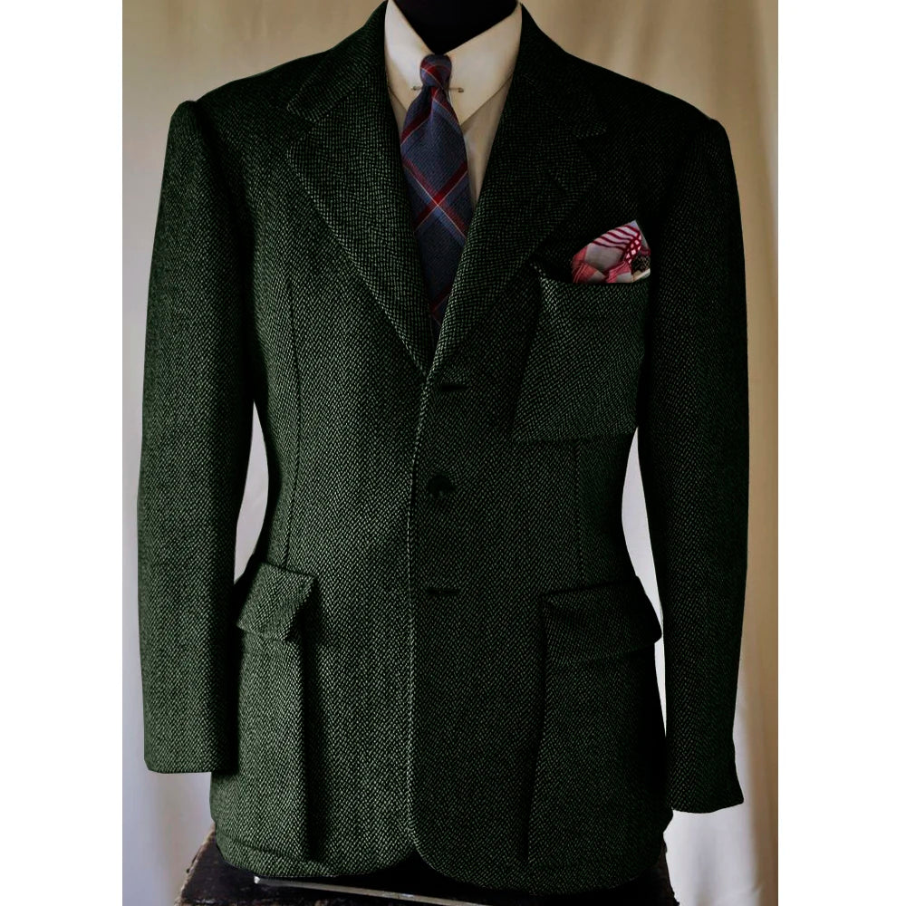 Jackets Man Winter Men's Winter Men's Herringbone Pattern New Jacket Single Breasted Casual High Quality Jacket Outerwear Autumn