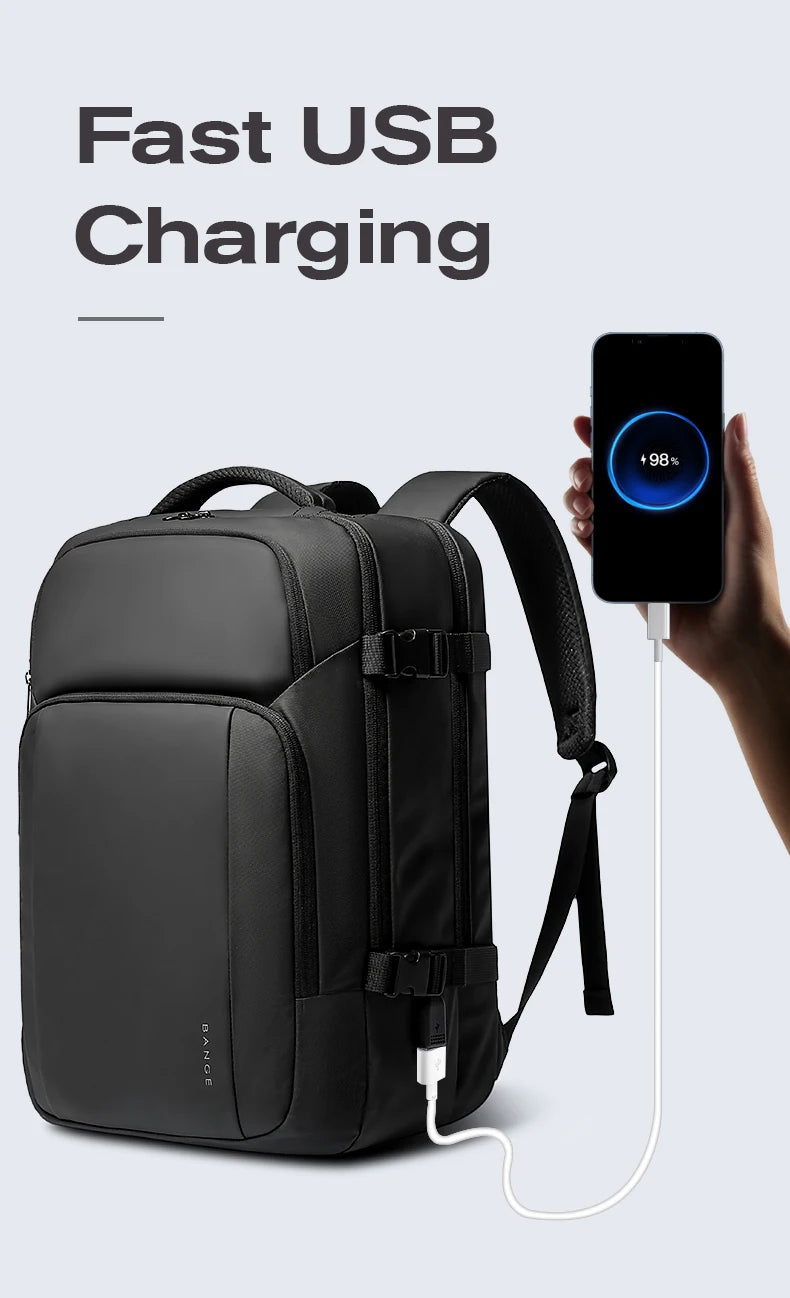 BANGE New Design Large Capacity Oxford Men 15.6 inch Laptop Backpack Softback Business Waterproof Backpacks with USB Charing