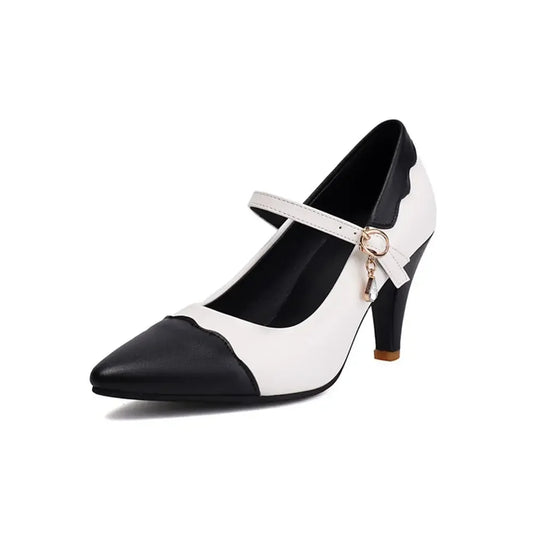 Zapatos De Mujer New Elegant Fahsion Women Shoes High Heels Buckle Strap Pointed Toe Pumps Wedding Shoes Bride Big Size 46 2513