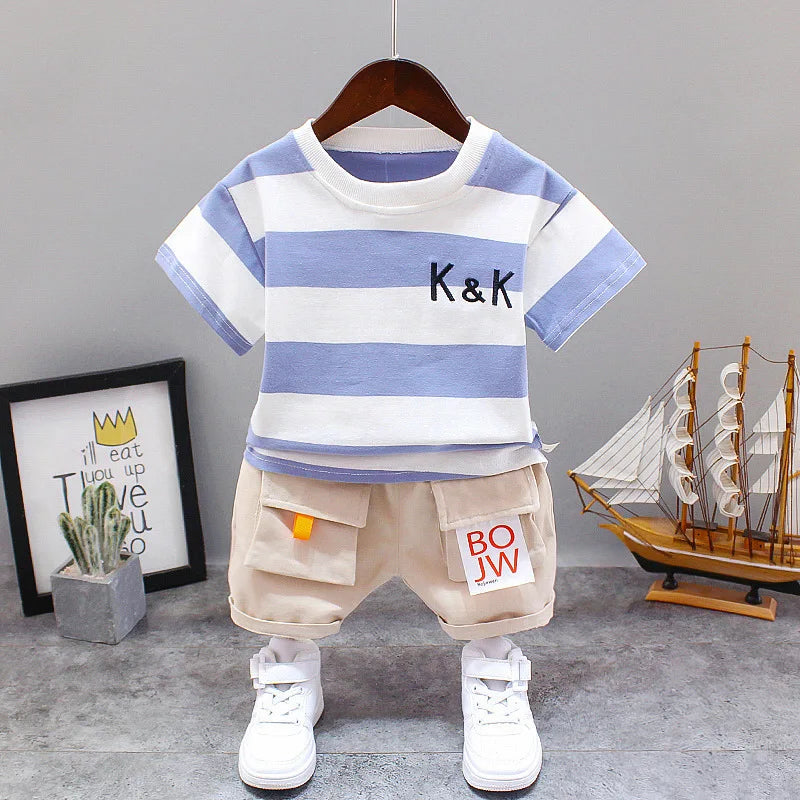 New Baby Boy Clothes Suits Summer Baby Clothes Set Print Dinosaur T-shirts+Pant 2pcs/Suit Infant Outfits Kids Girls Clothes Sets