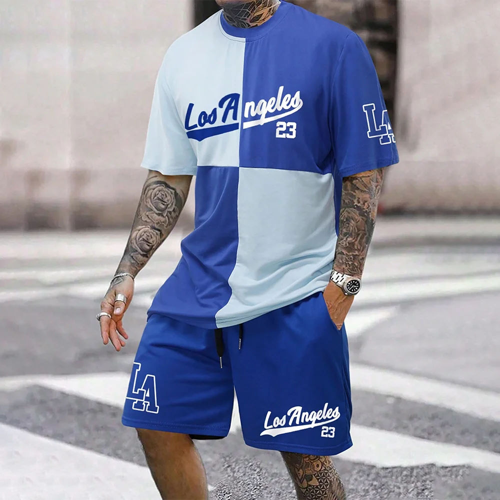 2024 New Fashion  3D Printed Men's Suit Oversized Clothing Short Sleeve Shorts Suit Men's Sportswear Summer Casual Suit