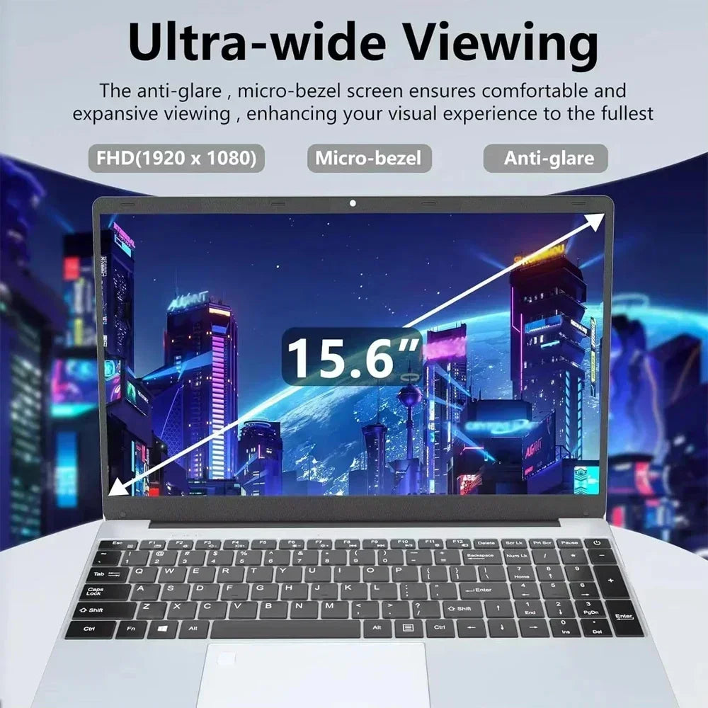 2025 laptop 15.6 Inch Laptop Windows 11 Intel Core i7 8500Y 16GB RAM 1TB SSD Fingerprint Unlock Study Office Pc Laptops