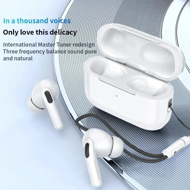 Air Pro True Wireless Bluetooth Earphones Headphones Bin Lanyard HiFi Sound Low Latency Noise Reduction Earbuds for IOS Android