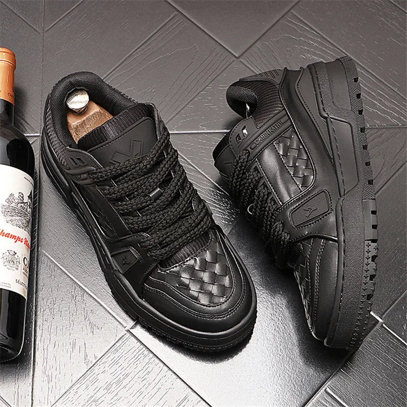 England Style Dress Wedding Party Shoes Fashion Designer Non-slip Leather Breathable Casual Business Men Sneakers T80