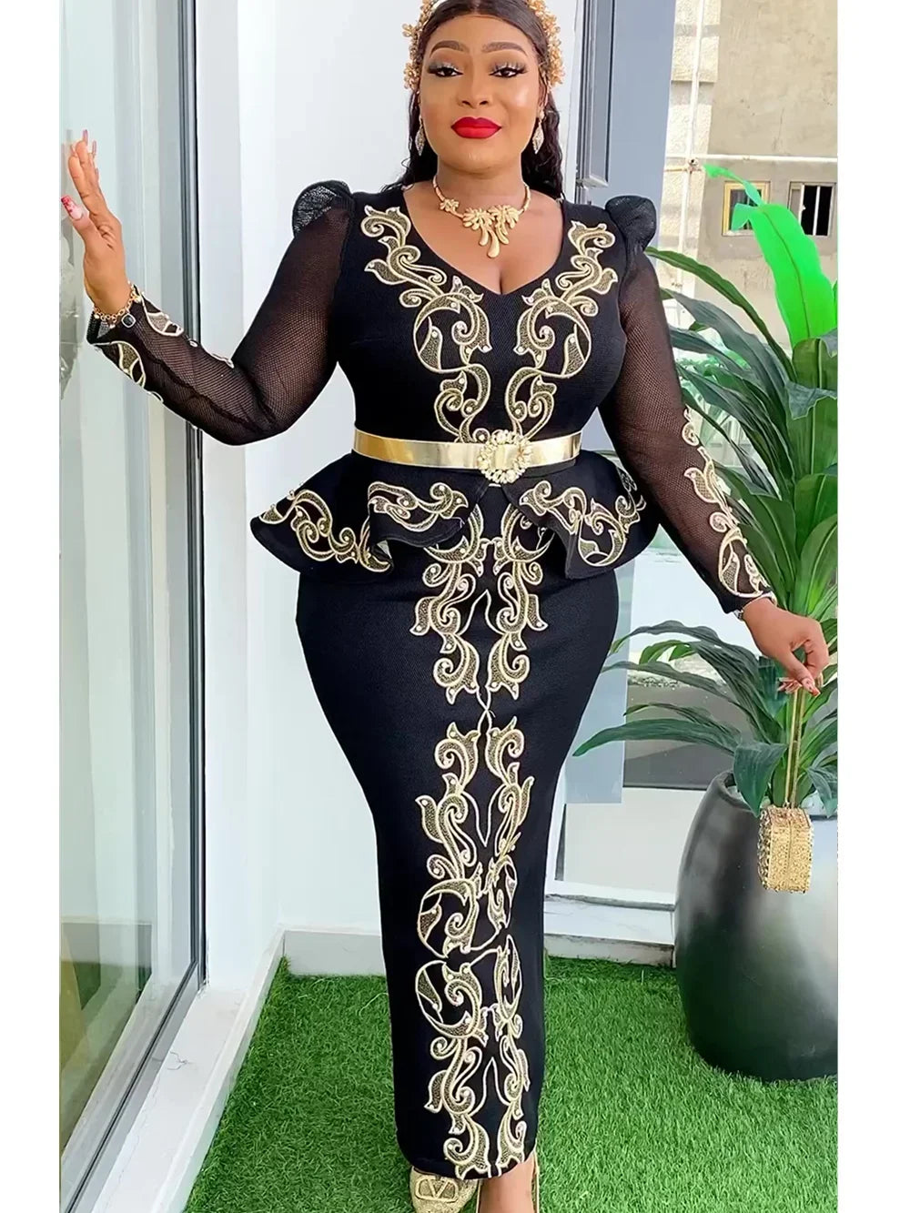 luxury black gala dress