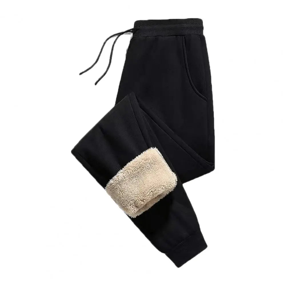 Winter Lambswool Warm Casual Pants Thick Plush Drawstring Men Sweatpants Fitness Jogging Pants Men Fleece Straight Trousers