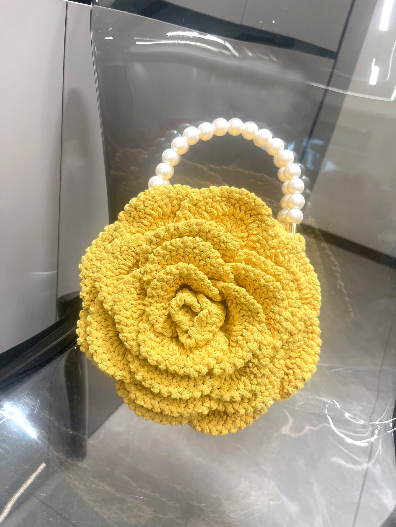 handmade Crochet flower shape Evening clutch Bag Purses and handbag luxury Designer banquet bag Women's bag