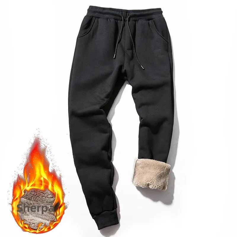 Winter Thickened Fleece-Lined Casual Pants Men's Loose-Fit Sweatpants Trendy Youth Sweatpants Bunched Feet Pants Casual Pants