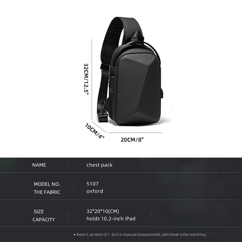Swiss Men‘s 15.6 Inch Laptop Backpack Expandable PC Hard Shell Bag TSA Anti-theft Waterproof Backpacks USB Business Travel Bag