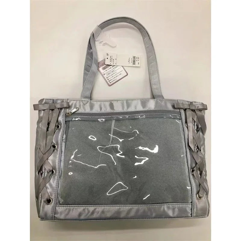 New Y2K Sweet Lolita Pink Ita Bag Women Japanese Transparent Large Capacity Tote Bag Ladies Harajuku Kawaii Handbag Aesthetic