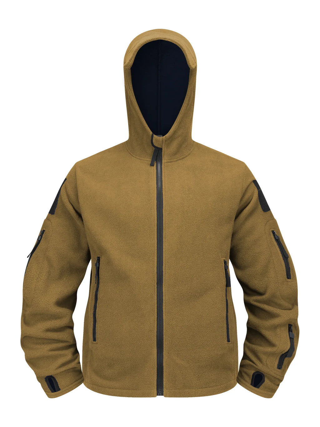 Men's Winter Warm Fleece Wool Windproof Waterproof Hiking Jacket Outdoor Hooded Ski Mountaineering Jacket