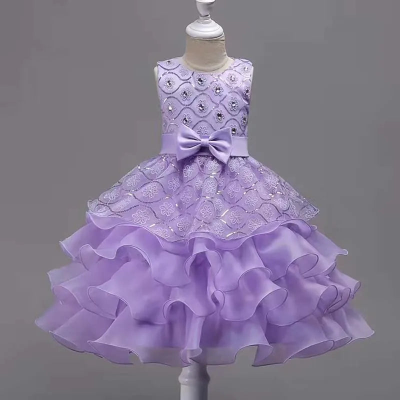 Flower Girl Dress For Wedding Baby Girl 2-8 Years Birthday Outfits Children's Girls First Communion Dresses Girl Kids Party Wear