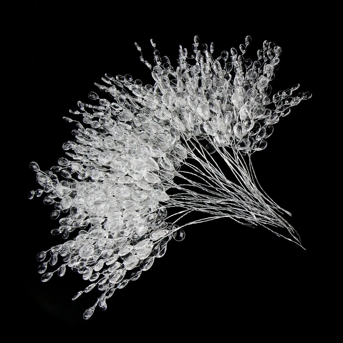 30/50pcs Artificial White Crystal Acrylic Water Droplet Handmade Wedding Bridal Bouquets Wreath Table DIY Gift Decor Accessories