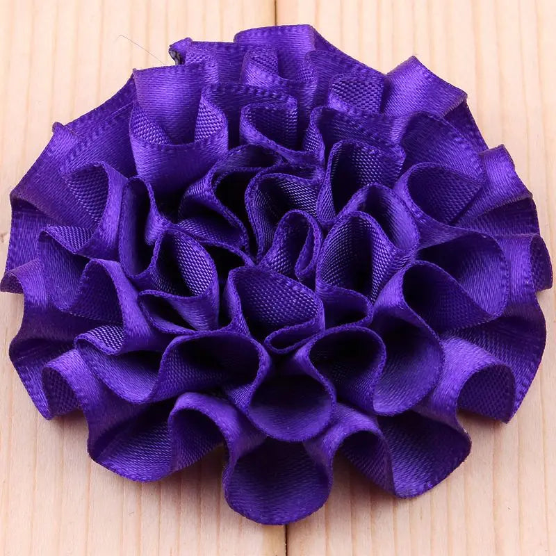 10PCS 5.5CM  Satin Artificial Lace Fabric Wedding Dress  Chiffon Flowers Bride Clothes Headwear Decoration
