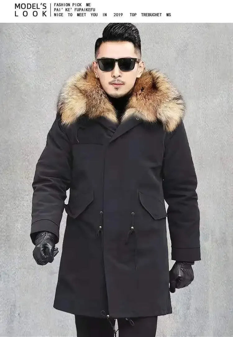 2024  New Casual Winter Men's Down Jacket Fox Fur Men's Coat Coat Men Clothing  Coat  Winter Jackets  Mens Jacket    Men Jacket