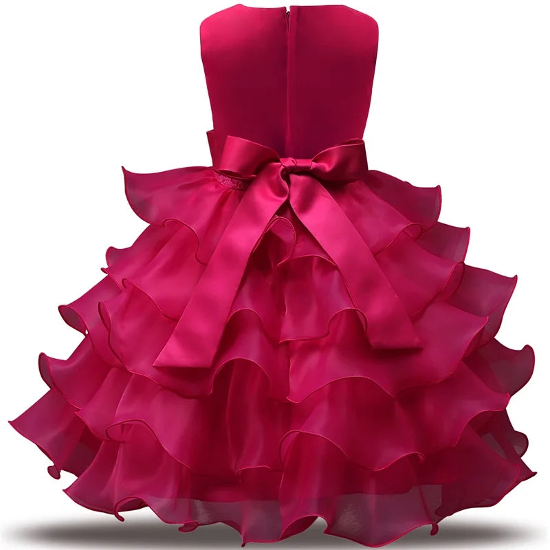 Flower Girl Dress For Wedding Baby Girl 2-8 Years Birthday Outfits Children's Girls First Communion Dresses Girl Kids Party Wear