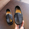 2025 Boys' Slip-On Oxford Loafers Spring Autumn Soft PU Leather Toddler Shoes Black White School Uniform Shoes for Kids
