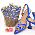 2024 Gold New Shoes For Women Designer Pointed-Toe Luxury Wedding Peach Color Hollowed Out Design Bag and Shoes Matching Set