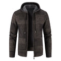 Men's Winter Sweater Jacket New Hooded Cardigan Knit Fashion Slim Fit Thick Warm Jumper Casual Zipper Hoodie Fleece Coat