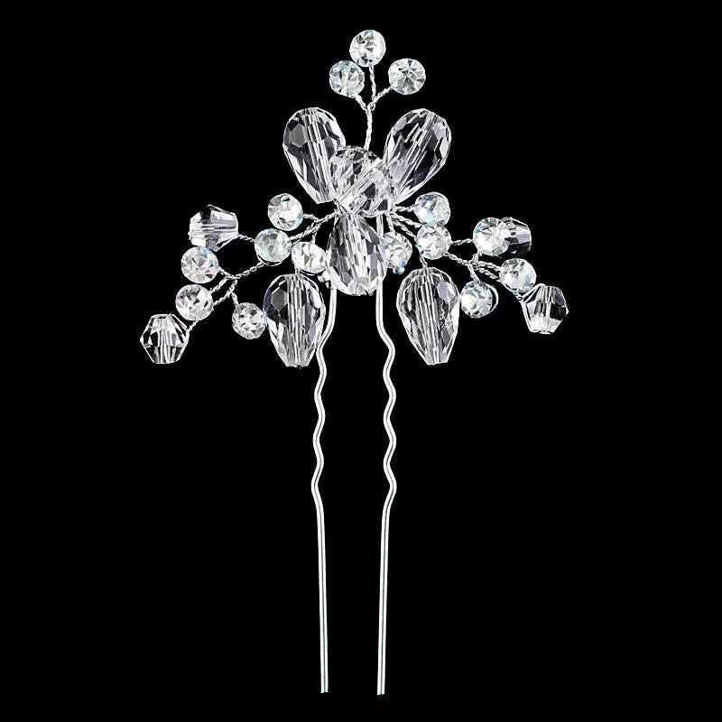 Fashion Pearl Rhinestone Flower Hair Pins barrette Bride Wedding Jewelry Accessories Hair Clips Headpiece For Women