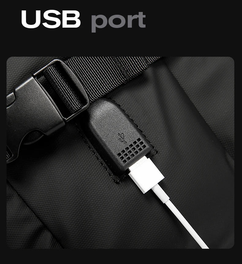 BANGE New Design Large Capacity Oxford Men 15.6 inch Laptop Backpack Softback Business Waterproof Backpacks with USB Charing