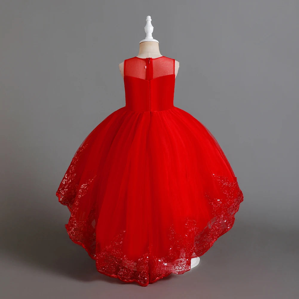 A train skirt Girl'S Sleeveless dresses  Tails Show dress Princess dress