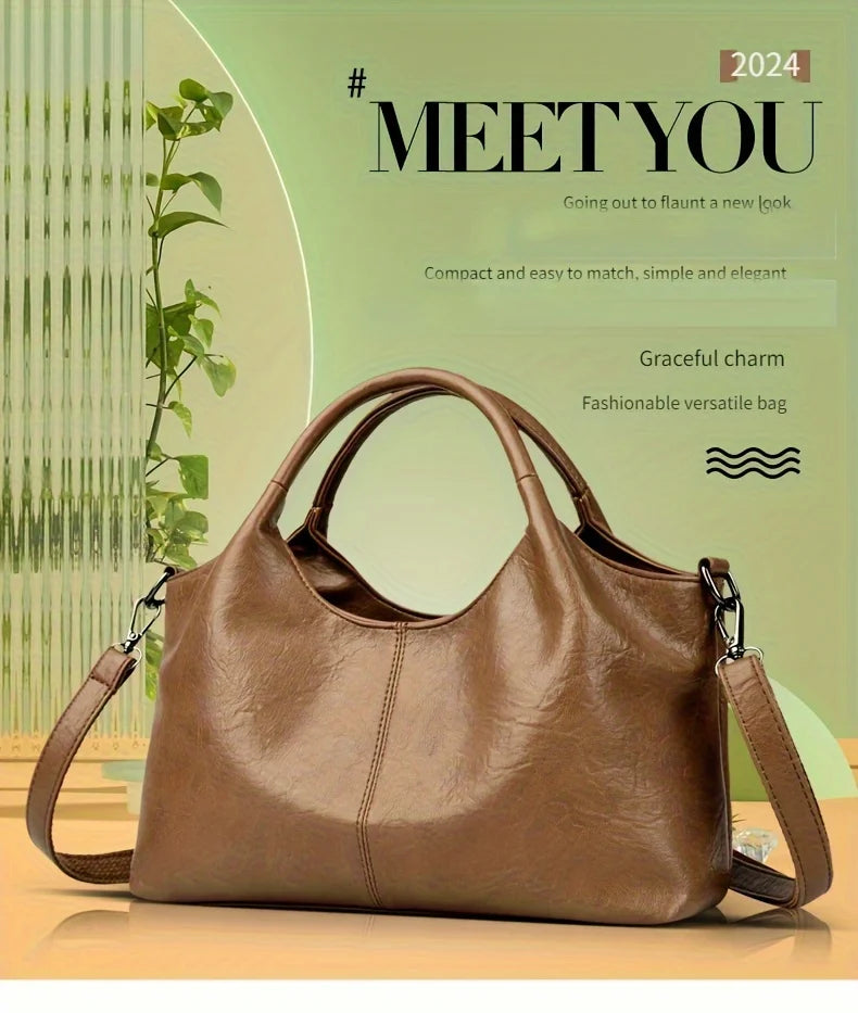 2025 trendy women's handbag, leisure cross-body bag for mothers, multi-functional shopping bag with zipper closure