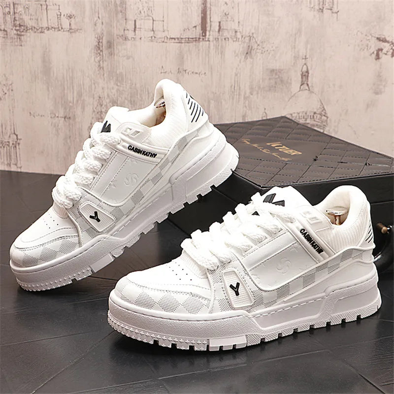 2025 New Men Outdoor Flat Classic Blue Sports Shoes Lace Up Skateboard Board Shoe Walking White Leisure Running Sneakers