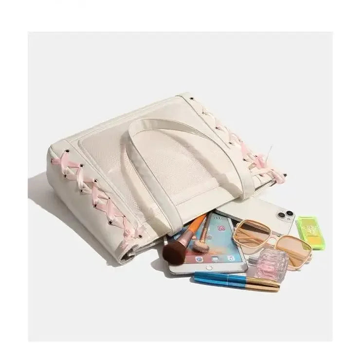 New Y2K Sweet Lolita Pink Ita Bag Women Japanese Transparent Large Capacity Tote Bag Ladies Harajuku Kawaii Handbag Aesthetic