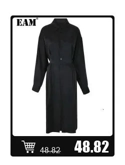 [EAM] Women Beige Irregular Hem Buckle Long Elegant Blazer New Lapel Long Sleeve Jacket Fashion Tide Spring Autumn 2025 CPDB133