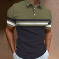 Men Summer Short Sleeve Spell Color Polo Shirt Men Golf Polo Shirt Tops .