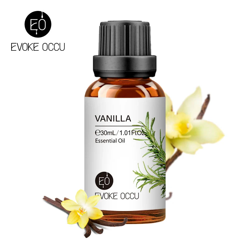 30ML Pure Jasmine Rose Mint Lavender Vanilla Essential Oil for Diffuser, Humidifier, Massage, Skin Hair Care, Soap Candle Making