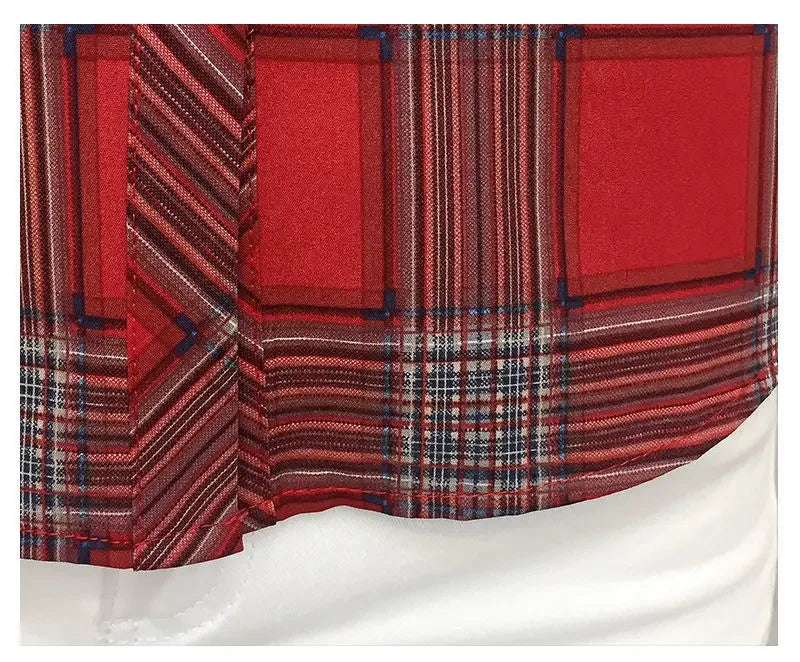 2024 Autumn New College Style Plaid Shirts Womens Long sleeve Button Down Casual Tops Loose Fashion Polo Neck Blouses