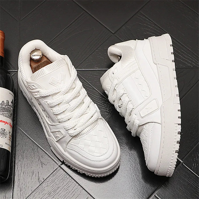 England Style Dress Wedding Party Shoes Fashion Designer Non-slip Leather Breathable Casual Business Men Sneakers T80