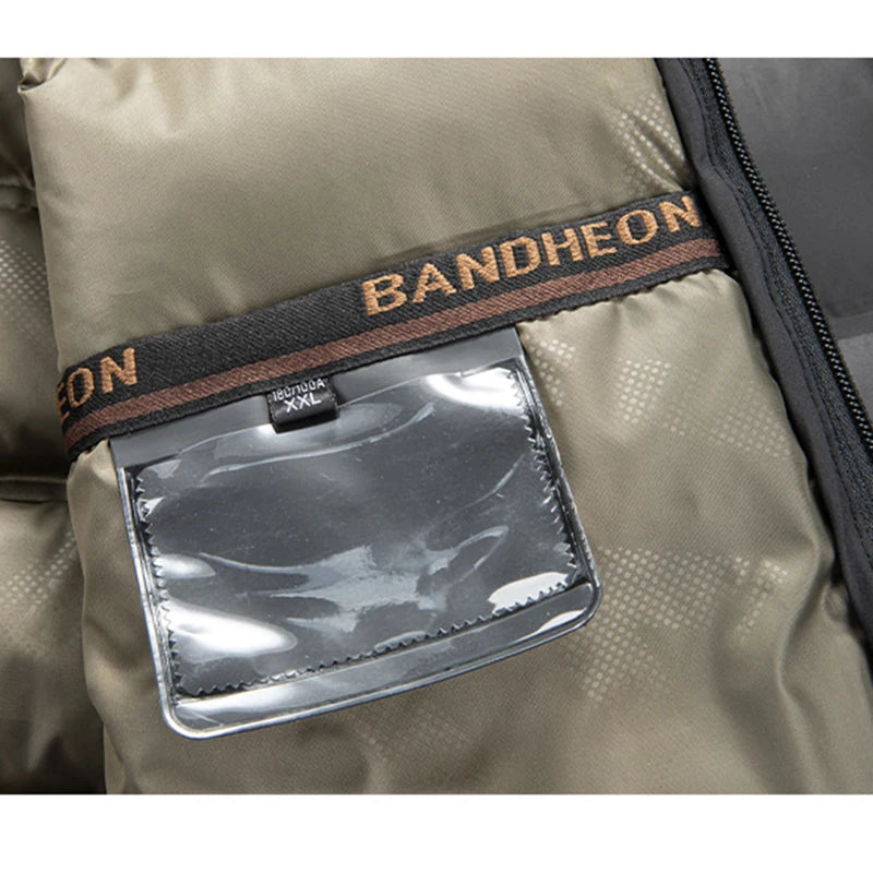 Big Collar 2026 New Winter Parkas Men Thicken Casual Outwear Slim Fit Outwear Waterproof Warm Stand Collar Outwear Coat