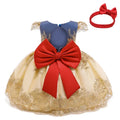 Cute Baby Girls Dress for Party Flower Lace Vintage Girl Dresses for 1-5Yrs Baby Clothes Holiday Kids Snow White Princess Dress
